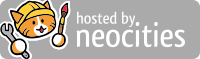 The neocities logo that says hosted by neocities